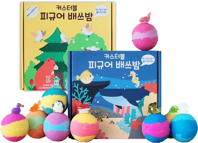 커스터블 피규어 배쓰밤 바다숲속동물 18구 세트, 1개, 1.26kg - 쿠팡