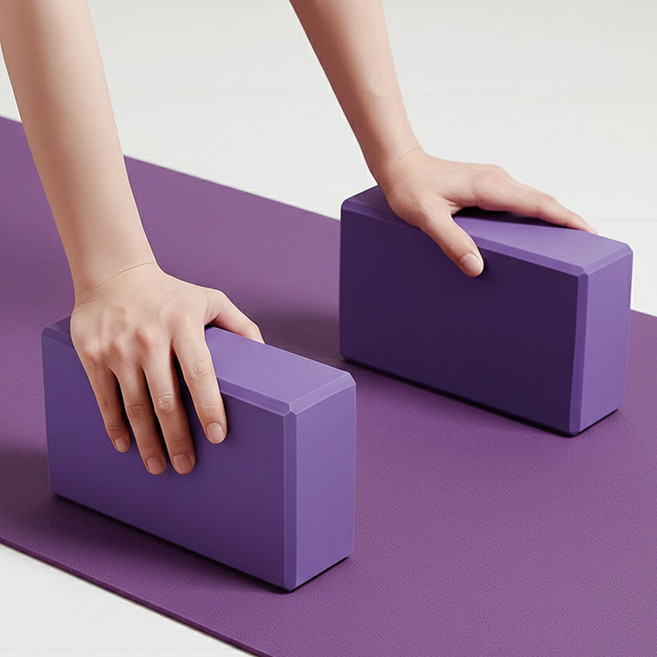 뉴데이리빙 EVA 폼블럭 운동용 스트레칭 요가블록 요가벽돌, 파스텔 오로라 퍼플, 2개