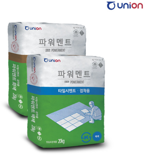 유니온 파워멘트 타일시멘트 압착용 접착용 백색, 1개