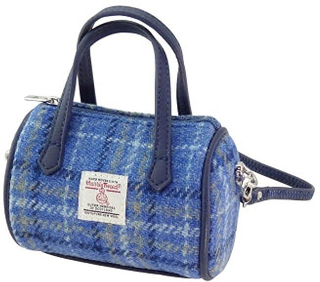 Glen Appin Harris Tweed 'Lossie' Tiny Bowling Bag (Light Blue Check), Glen Appin Harris Tweed 'Lossi