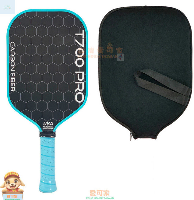 T700 PRO 碳纖維蜂窩匹克球拍, 1個, T700藍色