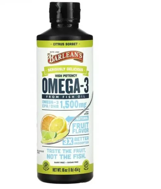 발린스 Seriously Delicious 오메가 Omega -3 Fish Oil 오일 시트러스 Citrus Sorbet 1500mg 16, 454g, 1개 - 쿠팡