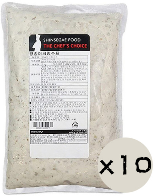 신세계푸드 베키아에누보 머쉬룸 크림스프 2kg x 10개 / 냉동 양송이 크림스프