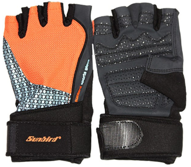 썬버드 헬스 싸이클 등산레져용장갑(SB835) 오렌지, 단일사이즈