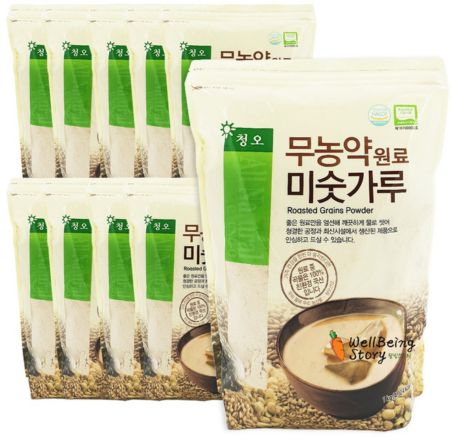 청오 무농약 원료 미숫가루, 1kg, 10개