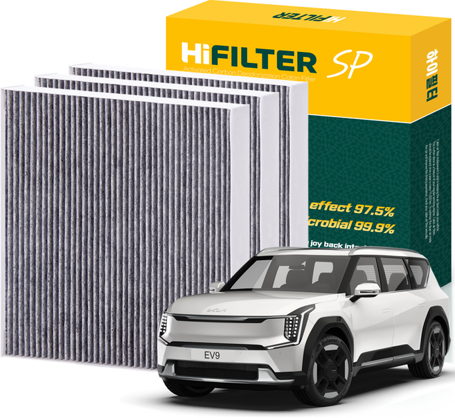 하이필터 기아 자동차 EV9 활성탄 에어컨필터, 3개, EV9 (1세대 MV1) HI-L012