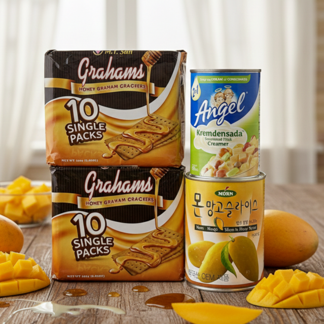 [PERA PLUS] grahams Mango float set 필리핀 망고 플룻 그라함 세트, 1