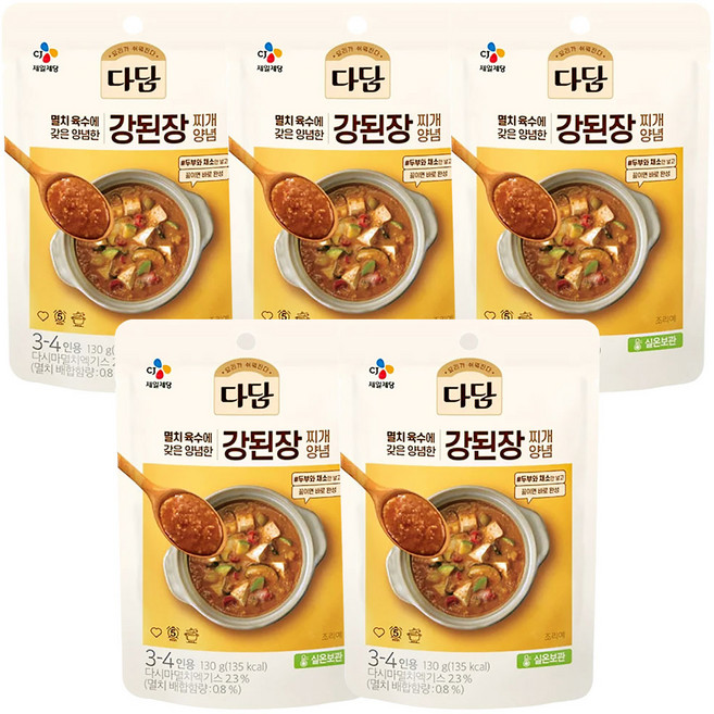 다담 강된장 찌개양념, 5개, 130g