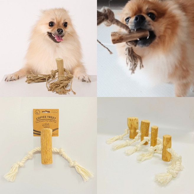 커피츄 강아지 우드스틱 커피나무 터그놀이, 02. 코튼 로프, L, 1개