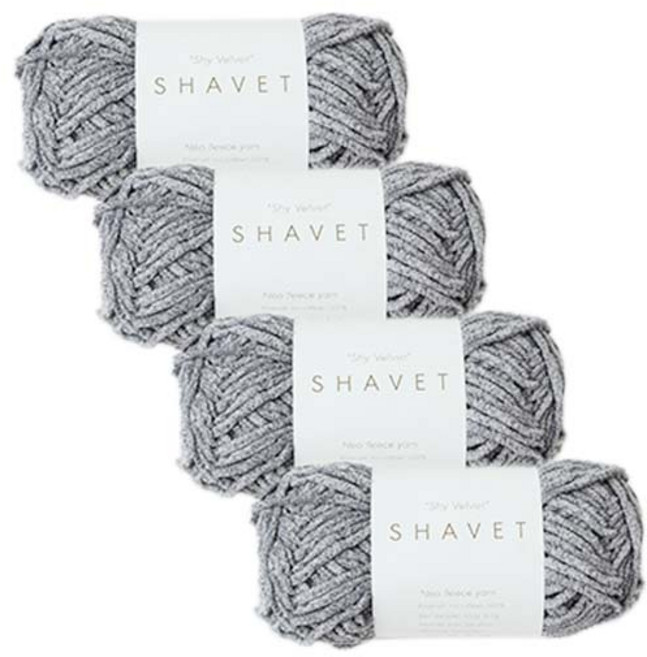 [앵콜스] (10+1) 샤베트 Shavet 극세사 벨벳실 코바늘실 대바늘실 뜨개실 털실 날개사, (##4볼묶음) 30하양까망