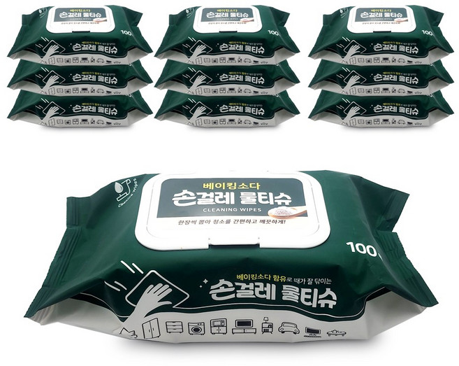 홈인더스트리 자연처럼 손걸레 청소포 100매, 100개입, 10개