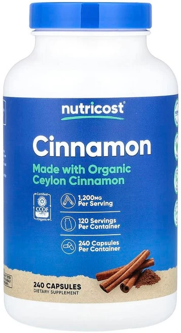 Nutricost 계피 캡슐 240정(캡슐 1정당 600mg) NCS-57445, 240정, 1개 - 쿠팡