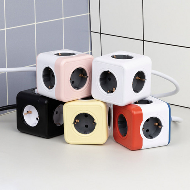 파워존 고용량멀티탭 파워큐브 V2 익스텐디드 5구 4000W 1.5m 3m, 1개, 핑크