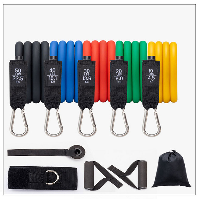 라이프리빙 튜빙 헬스 근력밴드 멀티 홈트레이닝 근력 운동, 1세트, 블랙