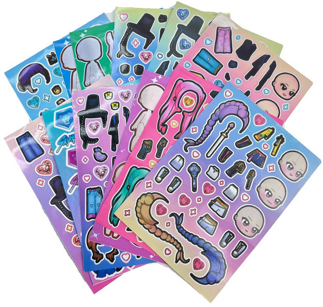 케이팝데몬헌터스 코디 스티커 12장 케데헌 굿즈 더피 호랑이 라푸유 캐릭터 종류스티커세트, 12매, S011