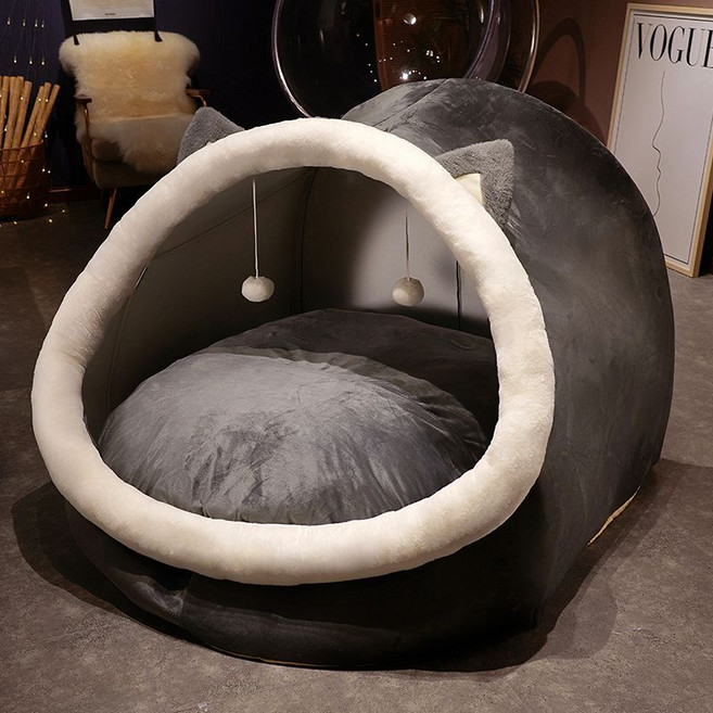 초대형숨숨집 인간 강아지 반려견 침대 텐트 매트리스 대형 집순이 어른이 사람숨숨집, 다크 그레이 봉제 모델, 1개