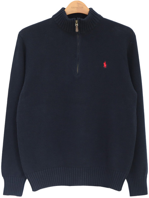 라파클럽 남성 반집업 하이넥 풀오버 니트 스웨터 면100%