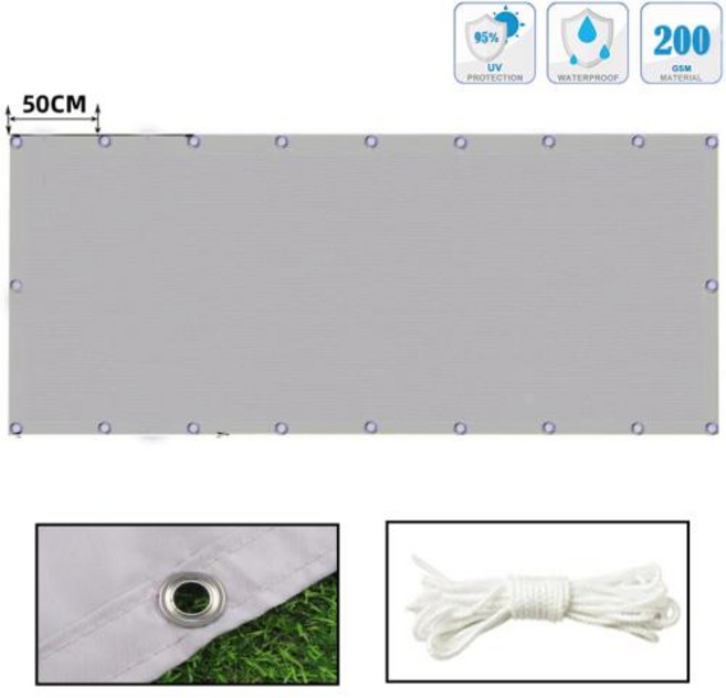 차양막 그늘막 햇빛 가리개 자외선 차단 300D 야외 천막 방수 차양 항해 UV 방지 캠핑 텐트 발코니 테라스 태양 대피소 정원 Pergola Sun Canopy, Gray-Eyelets
