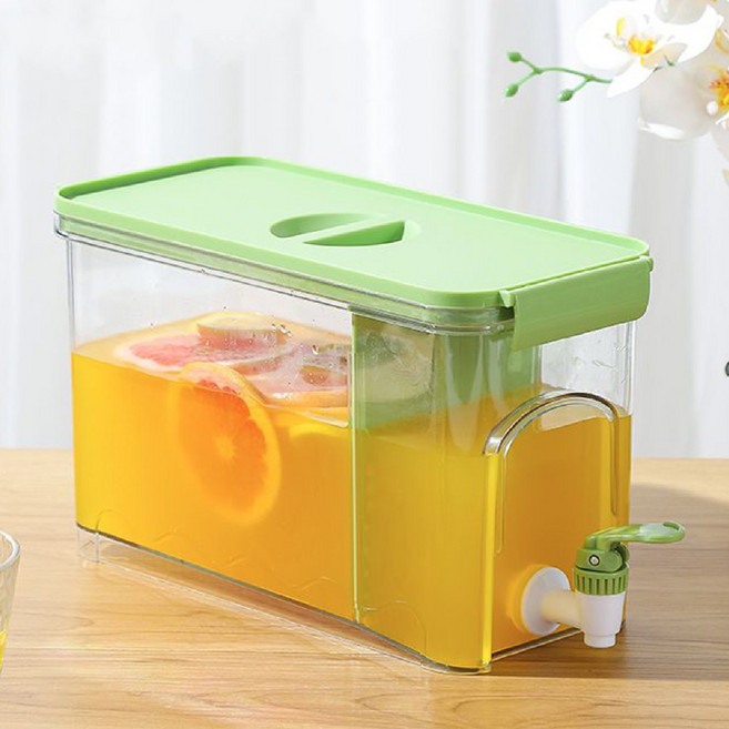 음료 디스펜서 냉장고 대용량 야외 냉수병 음료수통, 개방형, 1개, 4L