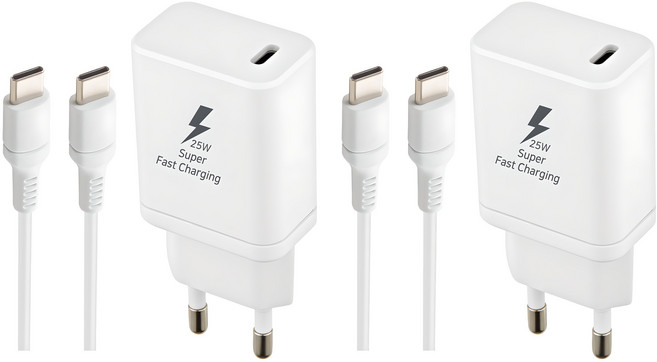 지파워 PD25W C타입 초고속 충전기 + 케이블 세트, 화이트, 2세트