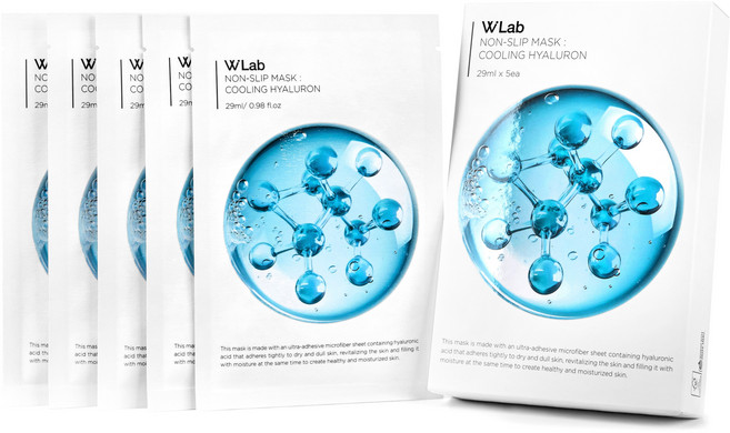 더블유랩 논슬립 마스크 쿨링 히알루론산, 1개, 5개입