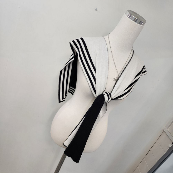 페이크 양면 컬러 레이어드 숄가디건 니트 케이프 gns+2653Iw