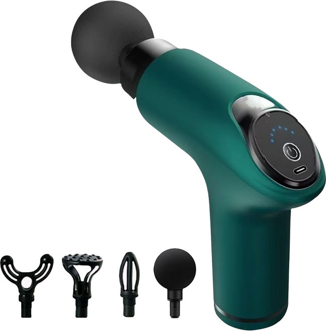 핸디 전신 안마기 무선 진동 4개 교체 안마기, 녹색