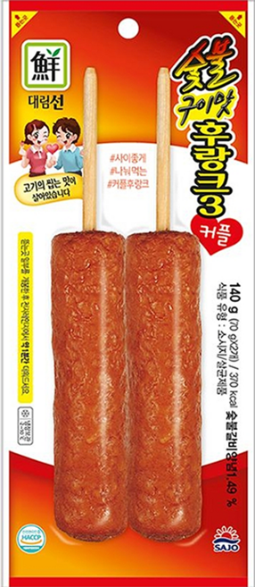 숯불구이맛후랑크3 커플, 140g, 12개