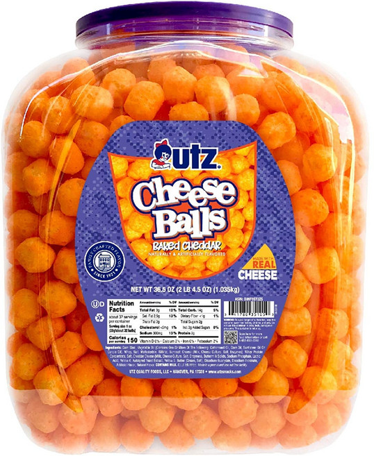 미국 UTZ 진짜 치즈가 있는 치즈볼 992.9g 특대용량, 993g, 1개