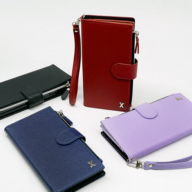 루시 지퍼 갤럭시S24FE 5G용 다이어리 케이스/지갑형/카드수납/동전수납/스트랩줄포함