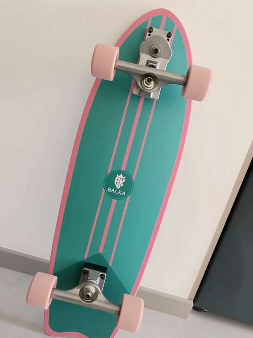 陸地衝浪板 兒童成人初學者刷街專業青少年四輪滑板 30/32吋板面, 如圖所示, 1個