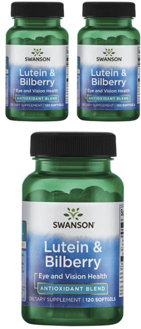 Swanson 斯旺森 葉黃素&山桑子複方軟膠囊, 120顆, 3罐