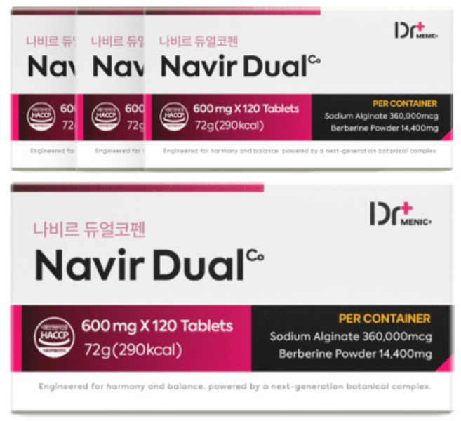 닥터메닉 나비르 듀얼코펜 정 식약청 해썹 인증, 4개, 120정