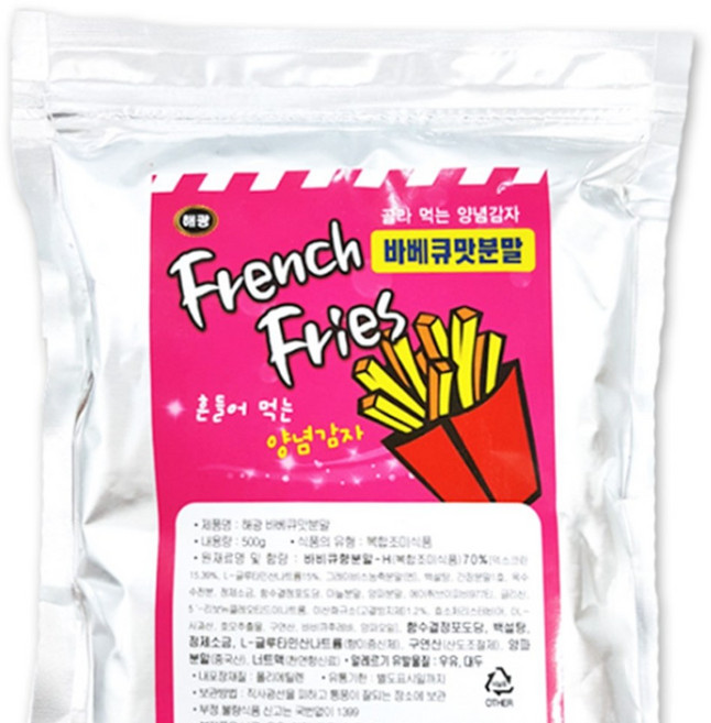 뿌려먹는 대용량 분말 시즈닝 바베큐맛 500g 치킨팝콘 닭강정 양념 파우더, 1개