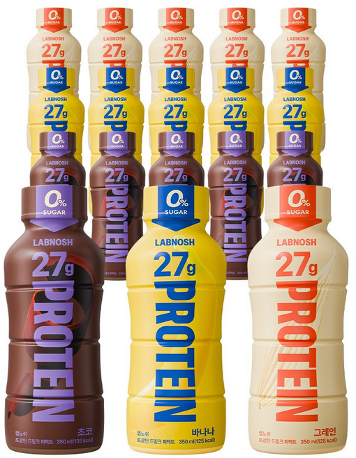 랩노쉬 프로틴 드링크 퍼펙트 초코 6개입 + 바나나 6개입 + 곡물 6개입 (18개입), 18개, 350ml