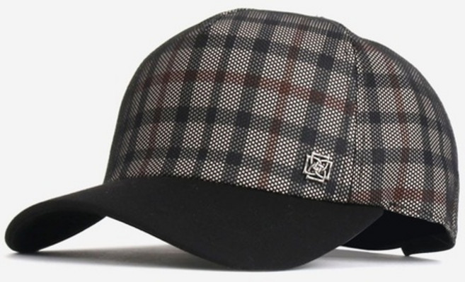닥스 남성 닥스체크 메쉬 배색 5각캡 블랙 DK47MPK001 데일리 사계절 스포츠 골프 패션모자