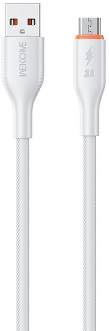 WEKOME USB轉Micro USB快充線 1M液態矽膠充電線 傳輸線 安卓數據線 親膚手感 零纏繞 適用三星 小米 華為 手機平板 正版台灣公司貨, 白色, 1個