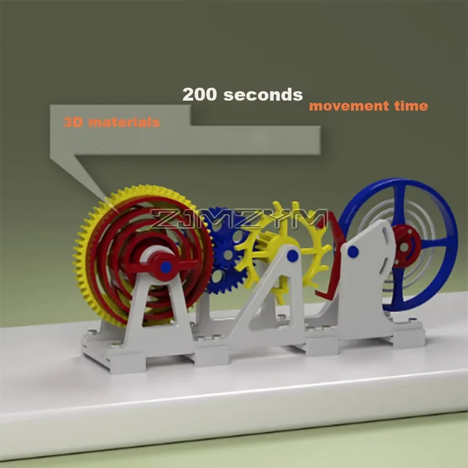 3D 프린팅 투르비옹 모델 키트 데스크탑 장식 에스케이프먼트 구조 시계 무브먼트, 01 blue yellow