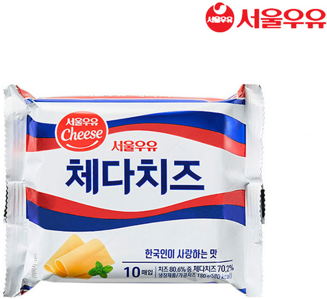 서울우유 체다슬라이스치즈, 4개, 180g