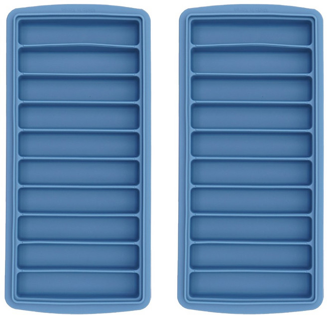 비비또 막대형 실리콘 얼음 트레이 아이스 큐브, 10구 2개 세트, 쿨블루, 2개