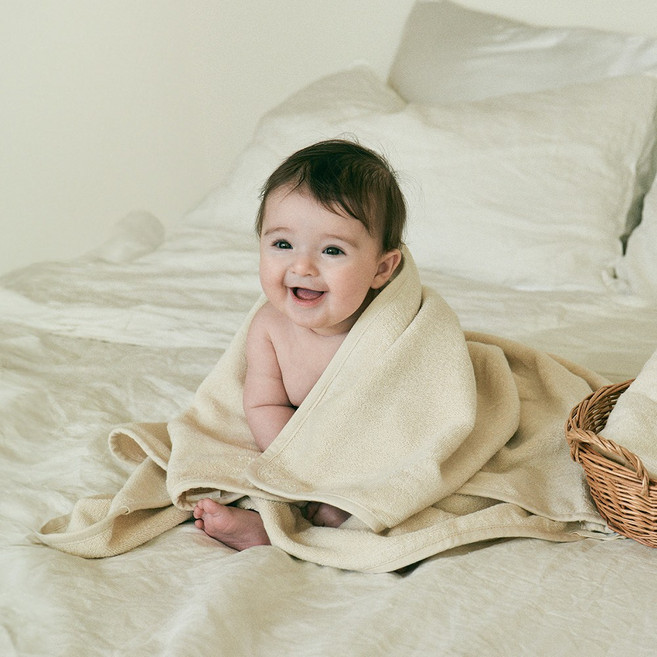 말랑하니 신생아 아기 목욕 타올 수건, 1개