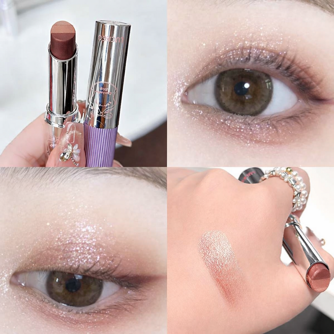 삼색 섀도우스틱 그라데이션 한 번에 완성 삼색 아이섀도우 아이섀도우 스틱 워터프루프 아이섀도우 글리터 다색 스틱섀도우 아이섀도우데일리 펄아이섀도, 2개, 04#