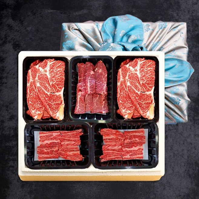 [참다올]김포전통한우 갈비혼합3호(갈비살300gx2 등심300gx2 앞치마300g 총 1.5kg), 1세트