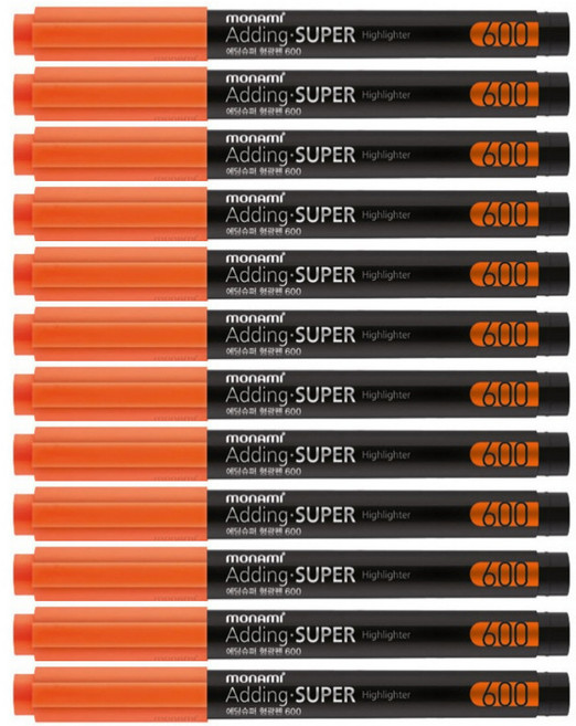[모나미]-에딩슈퍼 형광펜 600, ORANGE, 12개