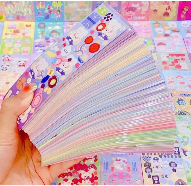 호키포키 다꾸 스티커 대용량 세트 홀로그램 무중복 빈티지 감성 다이어리 꾸미기, 200개