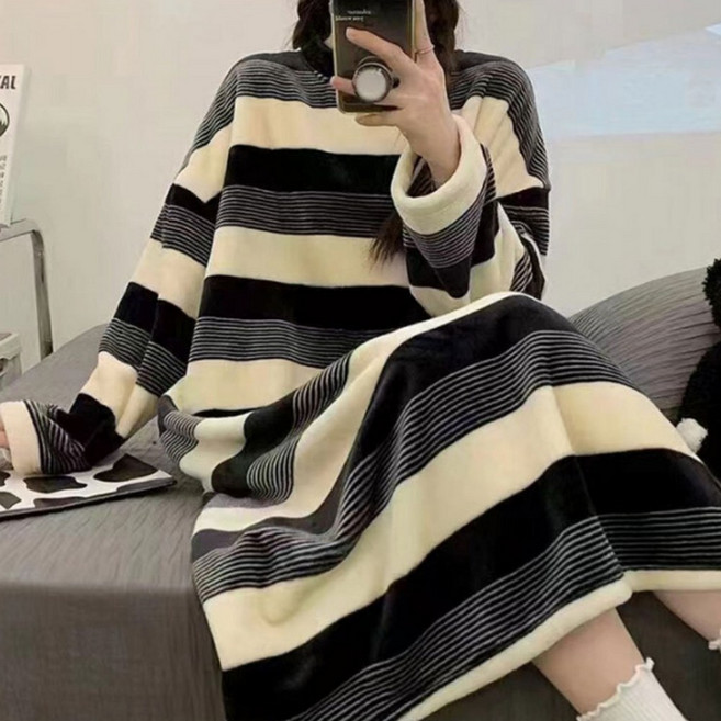 2종 크리스마스 잠옷 겨울 극세사 원피스 파티 수면 파자마