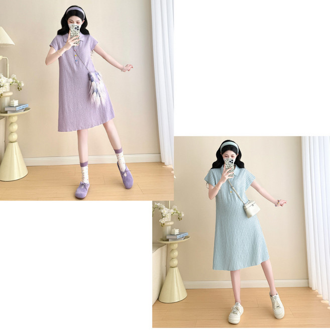 디한스 임산부 예쁜카라넥 고탄력 원피스