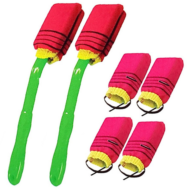 위너리스 양면 등 때밀이봉 2p + 리필 4p 세트, 1세트, 혼합색상