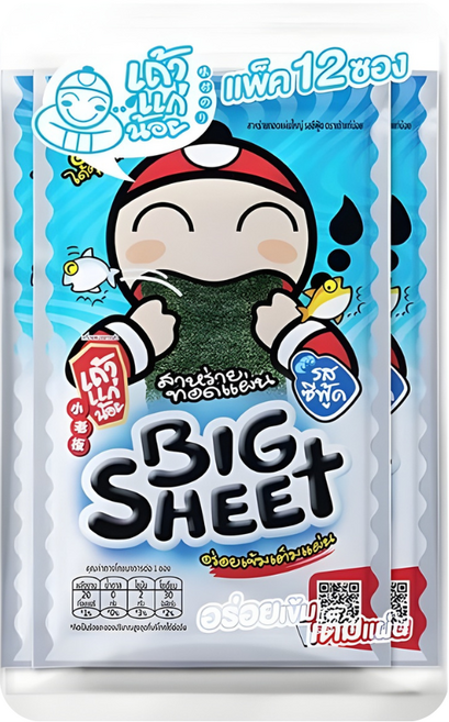 태국 타오케노이 빅시트 김스낵 해산물맛 3.2g x 12, 1개, 38.4g