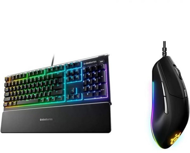 스틸시리즈 Apex 3 RGB 게임용 키보드 – 10존 조명 IP32 방수 Rival 마우스가 포함된 프리미엄 113260